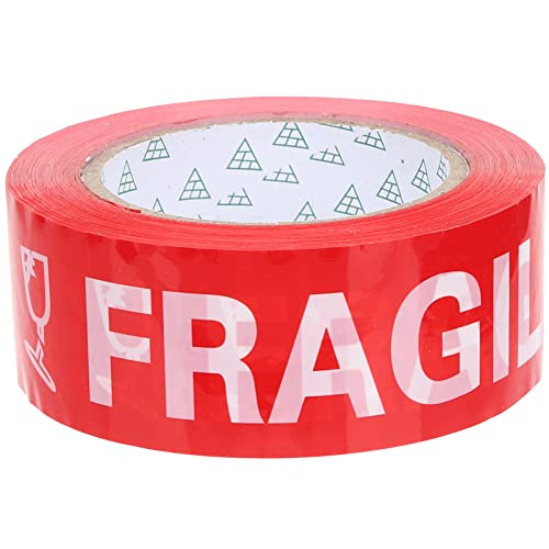 CHILDWEET 1 Rolle Fragile Warnband Robustes Versandklebeband für Zerbrechliche Pakete Selbstklebend Leuchtend Rot mit Klarer Beschriftung für Kartonverpackungen und von CHILDWEET