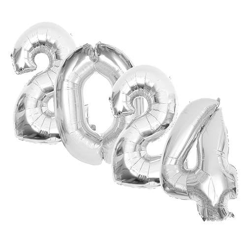CHILDWEET 1 Satz 2024 Zahlenballons evengers 2024 Aluminiumballons Zahlenballon aus Luftballons aus Aluminiumfolie Nummernballon für Party Dekorationen Gold Blatt schmücken Requisiten von CHILDWEET