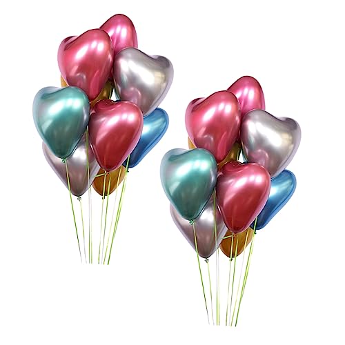 CHILDWEET Latex Herz Ballons 1 Set 50 Pcs Geburtstag Hochzeit Party Dekorationen Party Ballon Herzförmigen Ballon von CHILDWEET