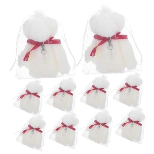 CHILDWEET 1 Satz Bären Sie Handtuchschlüsselkette Gastgeschenke Zur Taufe Partydekorationen Für Die Taufe Süße Bären-schlüsselanhänger Taufschmuck Für Jungen Taufzubehör Gittergewebe von CHILDWEET