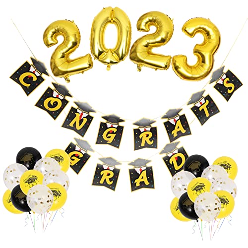 CHILDWEET 1 Satz Ballons Der Abschlusssaison Girlande Goldene Verzierungen Party-layout-requisiten Dekorationsset Für Den Abschluss Dekorationen Zubehör Für Die Abschlussfeier 2023 Papier von CHILDWEET