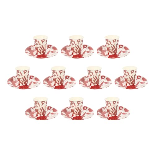 CHILDWEET Halloween-partybecher 2er-Set Handabdruck-pappbecher Teller Einweggeschirr Halloween-Dekorationen Geschirr-Set CHILDWEET Halloween-partybecher 2er-Set Handabdruck-pappbecher Teller Einweggeschirr Halloween-Dekorationen Geschirr-Set von CHILDWEET