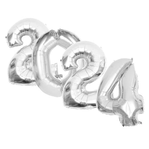 CHILDWEET 1 Set 2024 Neujahr Ornamente Party Ballon Geburtstag Party Ballon Aluminiumfolie Silber Neujahr Luftballons CHILDWEET 1 Set 2024 Neujahr Ornamente Party Ballon Geburtstag Party Ballon Aluminiumfolie Silber Neujahr Luftballons von CHILDWEET