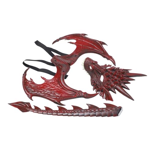 CHILDWEET 1 Set Drachenmaske Flügel Maskerade Dinosaurier Aufblasbar Halloween Werwolf Kostüme Einhorn Bekleidung Karneval Party Maske Verkleidung Flügel Maske Cosplay Kostüm Rot CHILDWEET 1 Set Drachenmaske Flügel Maskerade Dinosaurier Aufblasbar Halloween Werwolf Kostüme Einhorn Bekleidung Karneval Party Maske Verkleidung Flügel Maske Cosplay Kostüm Rot von CHILDWEET