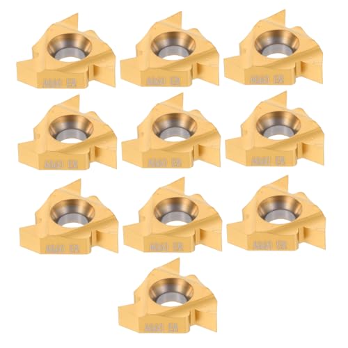 CHILDWEET 10 Stück Gewindeeinsatz Einfügen Einsätze Einfädeln drehen Hartmetall CNC Werkzeug Stahl Golden CHILDWEET 10 Stück Gewindeeinsatz Einfügen Einsätze Einfädeln drehen Hartmetall CNC Werkzeug Stahl Golden von CHILDWEET