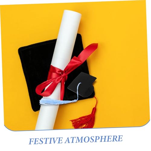 CHILDWEET 10 Stück Teiliges Mini Abschlusskappen Cupcake Dekoration mit Quaste Graduation Cake Decorations für Kuchen Cupcakes und Flaschen Partydeko für Abitur und Abschlussfeier von CHILDWEET