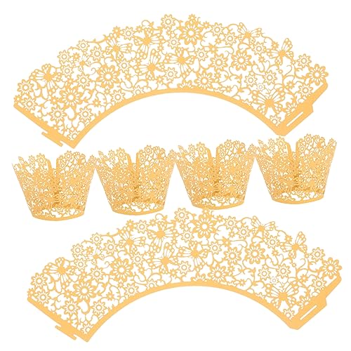 CHILDWEET Cupcake-verpackungen in Goldschimmer Papiereinlagen Zum Backen Von Leckereien Für Veranstaltungen Und Partys 100 Stück von CHILDWEET