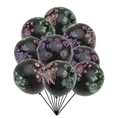 CHILDWEET Dicke Schwarze Druckballons Aus Latex 100 Stück Festival-dekoration Sicher Und Robust Für Party-layouts von CHILDWEET