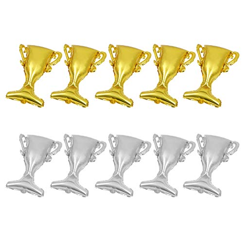 CHILDWEET 10st Ballon Dekorationen Trophäe Party Fröhliche Abschlussdekoration Girlande Aluminiumfolie Silver von CHILDWEET