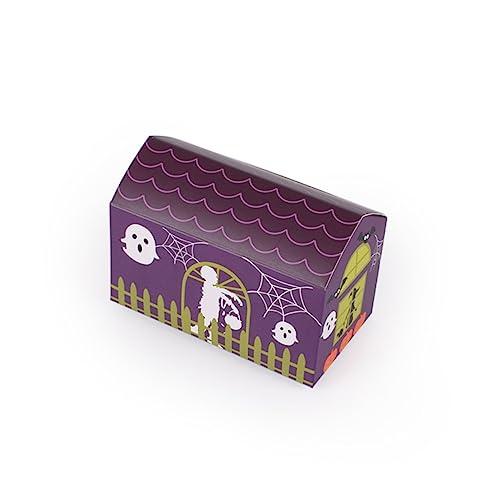 CHILDWEET Zubehör 10St Geschenkboxen für Süßigkeiten lila eimer Halloween-Spinnennetzmuster-Eimer Halloween-Süßigkeiten-Eimer Keks Verpackung Geist Süßigkeiten Box Süßigkeiten-Stand Violett von CHILDWEET