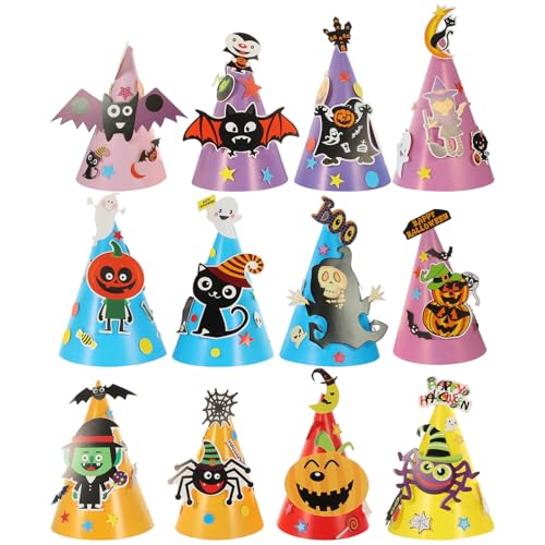CHILDWEET Halloween-zubehör 12 Bezaubernde Partyhüte Aus Papier Für Jungen Und Mädchen Familien- Und Schulveranstaltungen CHILDWEET Halloween-zubehör 12 Bezaubernde Partyhüte Aus Papier Für Jungen Und Mädchen Familien- Und Schulveranstaltungen von CHILDWEET