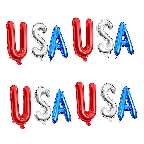 CHILDWEET 12st Ballon Zum Unabhängigkeitstag Ballons Für Ballontiere Luftballons Zahlen Silberne Buchstabenballons Ballballons Partyballons Folienballons Ballonbogen Neon Aluminiumfolie von CHILDWEET