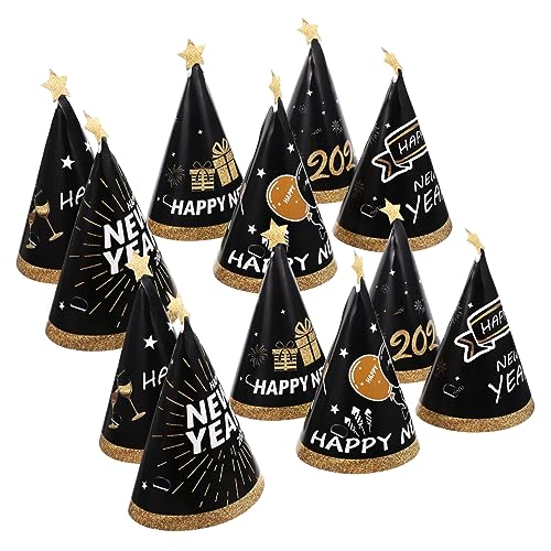 CHILDWEET 12st Frohes Neues Jahr Hüte Jahresfeier Partyhüte Für Geburtstagskinder Jahre Party Glänzend Gestreifter Bühnenpartyhut Silvester Dekorationen Jahre Hut Konisch Partykegel Papier CHILDWEET 12st Frohes Neues Jahr Hüte Jahresfeier Partyhüte Für Geburtstagskinder Jahre Party Glänzend Gestreifter Bühnenpartyhut Silvester Dekorationen Jahre Hut Konisch Partykegel Papier von CHILDWEET