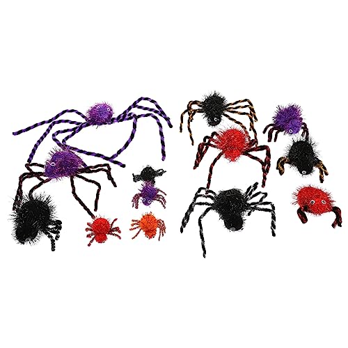 CHILDWEET 13st Halloween-spinne Gruseliges Spinnennetz Haariges Spinnennetz Riesiges Spinnennetz Spielzeug Für Draußen Halloween-riesenspinne Kleine Spinne Bilden Polyester Produkt von CHILDWEET