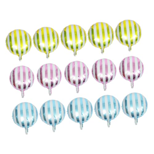 CHILDWEET Geburtstagsballon-dekorationsset 15-teilig Rund Gestreift Aluminiumfolienballons Für Partydekorationen Hochzeitsdeko CHILDWEET Geburtstagsballon-dekorationsset 15-teilig Rund Gestreift Aluminiumfolienballons Für Partydekorationen Hochzeitsdeko von CHILDWEET