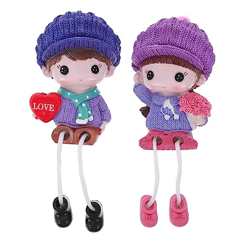 CHILDWEET 2 Paar Harz-paarfiguren Cartoon-Harz-Dekorationen Für Die Raumdekoration Verzierungen Für Den Schreibtisch Im Wohnzimmer Für Hochzeiten Und Geburtstage von CHILDWEET