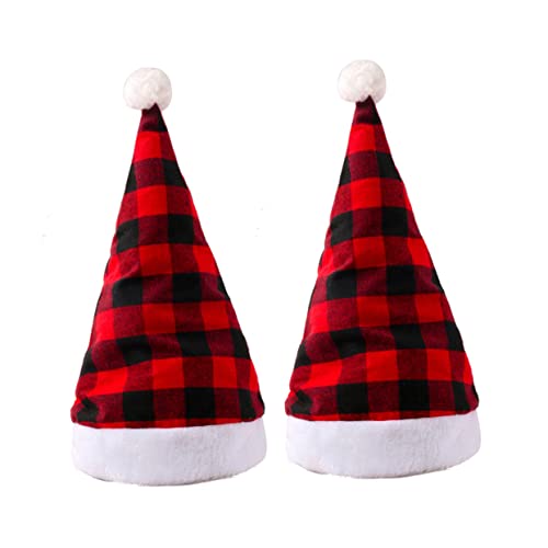 CHILDWEET Einzigartige Karierte Weihnachtsmütze 2 Stück Weihnachtsmütze Für Erwachsene Requisiten Für Die Weihnachtsdekoration CHILDWEET Einzigartige Karierte Weihnachtsmütze 2 Stück Weihnachtsmütze Für Erwachsene Requisiten Für Die Weihnachtsdekoration von CHILDWEET