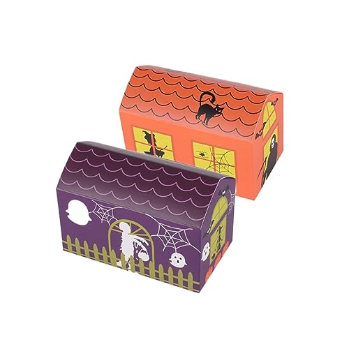 CHILDWEET 20St Halloween-Spinnennetzmuster Sarg behandeln Boxen Halloween-Geschenke Halloween-Süßigkeiten-Eimer Bonbonhalter mit Geistermuster Keks Geschenkbox Geschenktasche Süßigkeiten Box von CHILDWEET