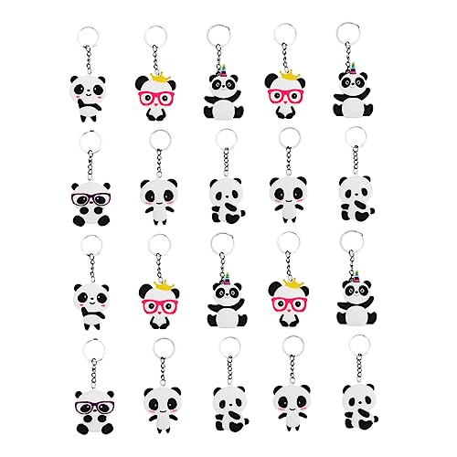 CHILDWEET 20St Schlüsselanhänger winter souvenir Stoffhunde für Kinder Dekor Schlüsselringe Hängende Verzierung für Taschen schöne Panda-Anhänger Karikatur Schlüsselbund Zubehör Ornament PVC von CHILDWEET