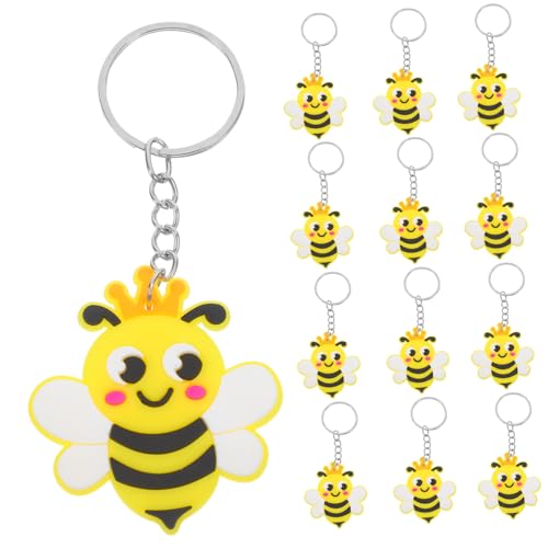 CHILDWEET 24 Stück Biene Schlüsselanhänger Bienen-mottoparty Süße Schlüsselanhänger Für Rucksäcke Gastgeschenke Für Kindergeburtstage Bienen-schlüsselanhänger Bienenverzierung Pvc von CHILDWEET