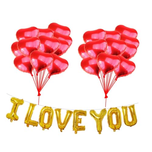 CHILDWEET 29 Stk Liebes-Herz-Ballons Buchstaben Luftballons Ballon ich liebe dich Helium Herz Herz Luftballons overbord hochzeitslaken Luftballons aus Aluminiumfolie Herzballons von CHILDWEET