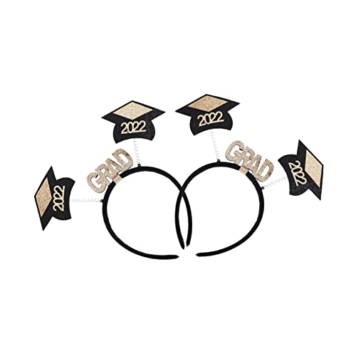 CHILDWEET 2St 2022 Abschluss Haarschmuck doktorhut graduation cap Abschluss-Anzieh-Accessoire Abschluss-Stirnband 2022 Mini-Hut Mini-Abschlusskappe Stirnband für den Abschluss Kleidung von CHILDWEET