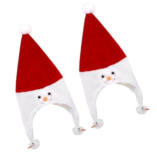 CHILDWEET Rote Weihnachtsmütze Mit Schneemann-muster 2 Stück Weihnachtsfeier Kopfbedeckung Foto-requisite Lustiger Karnevalshut CHILDWEET Rote Weihnachtsmütze Mit Schneemann-muster 2 Stück Weihnachtsfeier Kopfbedeckung Foto-requisite Lustiger Karnevalshut von CHILDWEET