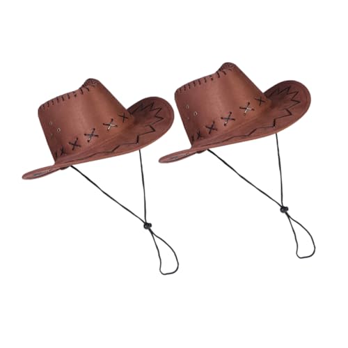 CHILDWEET Westernhut Kappe Für Kinder 2 Stück Mit Verstellbarem Halsseil Dekorativer Partyhut Für Jungen Und Mädchen CHILDWEET Westernhut Kappe Für Kinder 2 Stück Mit Verstellbarem Halsseil Dekorativer Partyhut Für Jungen Und Mädchen von CHILDWEET
