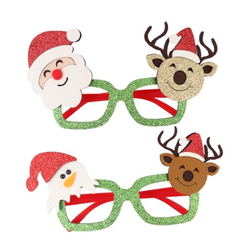 CHILDWEET 2St weihnachtsdeko Party-Foto-Requisite Weihnachtsbrillengestell Weihnachtskostüm Urlaub gefallen Gläser Dekor Elch Brille Pailletten Brille Weihnachten schmücken Zubehör Kind von CHILDWEET