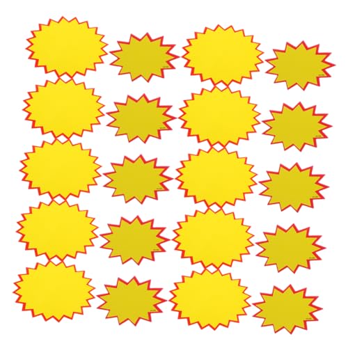 CHILDWEET 300 Stück Tag löschen Wiederverwendbare Preisschilder Verkaufsetiketten Preisetiketten Set Preisschilder für den Hofverkauf Schilder zum Platzen von Sternausschnitten Papier Yellow von CHILDWEET