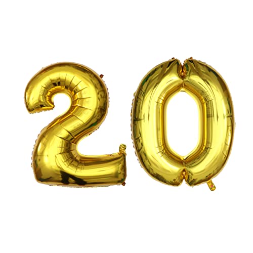 CHILDWEET Jumbo-luftballons Aus Goldener Aluminiumfolie Mit Der Zahl 20 Für Partys Dekorationen Fotoständer Eventbedarf CHILDWEET Jumbo-luftballons Aus Goldener Aluminiumfolie Mit Der Zahl 20 Für Partys Dekorationen Fotoständer Eventbedarf von CHILDWEET