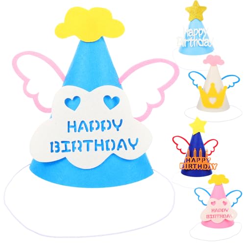 CHILDWEET 5St Geburtstagshut partyhüte party sachen Geburtstagsfeier Dekoration festival cap Geburtstag Filzhut Babymützen Geburtstagsversorgung Geburtstagsmützen für Stoff von CHILDWEET