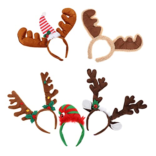 CHILDWEET 5st Weihnachtsstirnband Gefälligkeiten Für Weihnachtsfeiern Weihnachtskopfschmuck Weihnachts-haarschmuck Kopfschmuck Für Weihnachtsfeiern Weihnachtselfen Stirnbänder Tuch von CHILDWEET