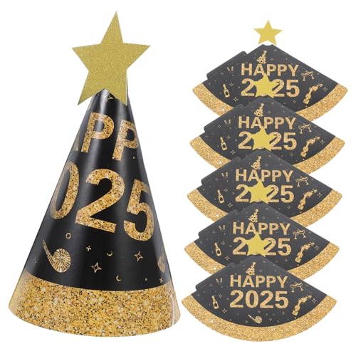 CHILDWEET 6St schwarzgoldener Papierhut Partydekoration partyzubehör Partyaccessoire Partyhüte für Silvester-Partyhüte 2025 Kegelhut aus Papier Partyhüte Neujahr Silvester Hut Neujahrshüte CHILDWEET 6St schwarzgoldener Papierhut Partydekoration partyzubehör Partyaccessoire Partyhüte für Silvester-Partyhüte 2025 Kegelhut aus Papier Partyhüte Neujahr Silvester Hut Neujahrshüte von CHILDWEET