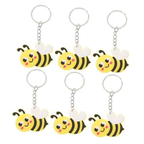 CHILDWEET 6Stücke Bienen Schlüsselanhänger Süße Bienen Anhänger Für Taschen Geldbörsen Und Autos Gastgeschenke Und Dekoration Für Erwachsene von CHILDWEET