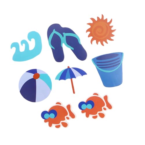 CHILDWEET 7St Sommerparty-Dekoration Tropische Party-Dekoration Hawaii-Topper Strandparty-Topper Sommerparty-Topper Topper mit Hawaii-Motiv Kuchen Zylinder Flagge von CHILDWEET