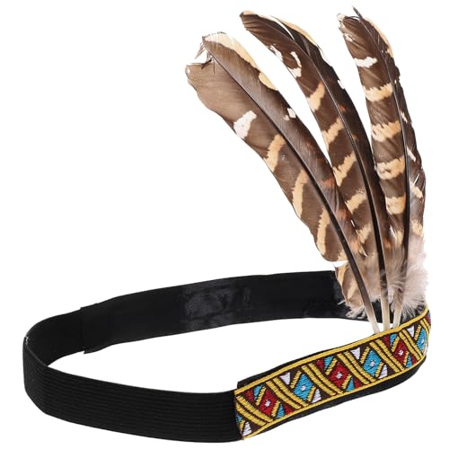 CHILDWEET Indy-federkopfschmuck Stirnbänder Stamm Karnevalskopfbedeckungen Für Erwachsene Feder-kopfschmuck- Federkopf- Pflaume Kopfbedeckung Stirnband- Feder Stirnband Stoff von CHILDWEET
