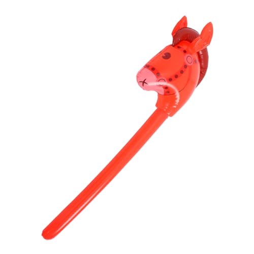 CHILDWEET Jubelstock Aufblasbarer Pferdekopfstock Aufblasbares Stockpferd Aufblasbarer Pferdekopf Am Stiel Stockpferd Sprengen Auf Einem Stock Zubehör Für Sportpartys Pferdeballon Pvc von CHILDWEET