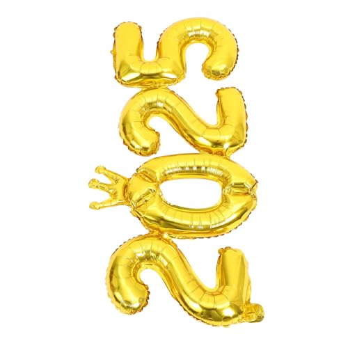 CHILDWEET Kronenballon Silvester Party Gunst Zahlenballons 2025 Luftballons Abschlussdekorationen 2025 Partygeschenke Frohes Neues Jahr Luftballons Bogen 2025 Neujahrsballons Golden Pvc von CHILDWEET