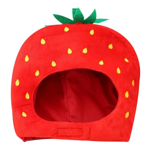 CHILDWEET Partyhut Kopfbedeckung aus Plüschfrüchten Erdbeere verkleiden kinder häuschen kinderkostüm Kleidung Dekor Kostüm-Hut-Stütze Erdbeerhut Cosplay Obst schmücken das Foto Requisiten von CHILDWEET
