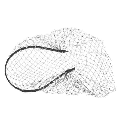 CHILDWEET Perlenschleier-stirnband Brautzubehör Kleid Pailletten Heiraten Brautschleier Vogelkäfig-schleier-hochzeit Funkeln Kostüm Der 1920er Jahre Brautjungfer Brautstroh Black Plastik von CHILDWEET