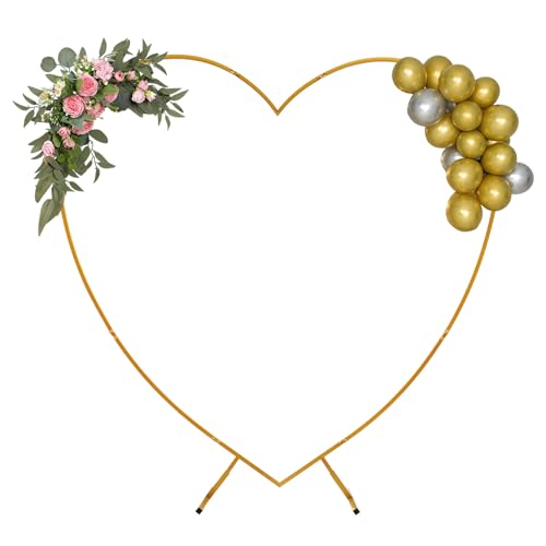 CHIMHOON 2M Hochzeit Bogen, Herz-form Hintergrund Blumen Ballon Ständer, Metall Traubogen, Hochzeitsbogen, Hochzeit Ballonbogen, Blumen Rahmen Gold, Für Hochzeiten, Geburtstagsfeiern CHIMHOON 2M Hochzeit Bogen, Herz-form Hintergrund Blumen Ballon Ständer, Metall Traubogen, Hochzeitsbogen, Hochzeit Ballonbogen, Blumen Rahmen Gold, Für Hochzeiten, Geburtstagsfeiern von CHIMHOON