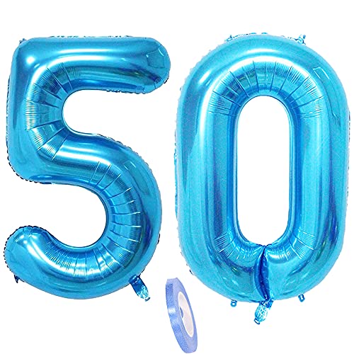 Folienballon Zahl Deko Blau 50 für Frauen Männer,XXL 100cm Riesen Nummer Aufblasbar Helium Ballon Blue Figuren Zahlen Luftballons für 50. Jahre Mann Frau Geburtstag Hochzeit Jubiläum Party Dekoration Folienballon Zahl Deko Blau 50 für Frauen Männer,XXL 100cm Riesen Nummer Aufblasbar Helium Ballon Blue Figuren Zahlen Luftballons für 50. Jahre Mann Frau Geburtstag Hochzeit Jubiläum Party Dekoration von CHINPING