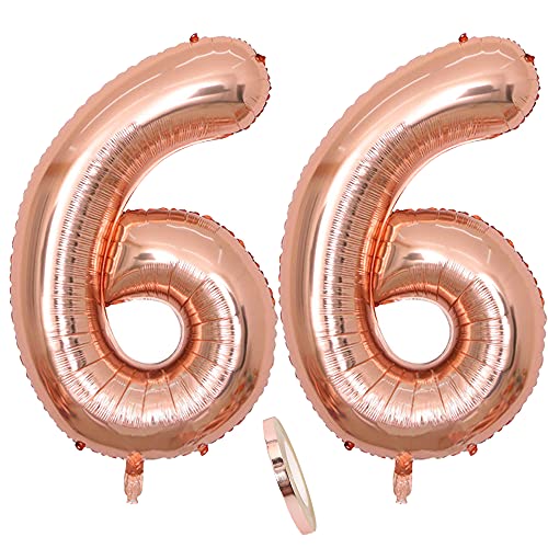 Folienballon Zahl Deko Rose Gold 66 für Frau Frauen, XXL 100cm Riesen Nummer Aufblasbar Helium Ballon Figuren Zahlen Luftballons Geschenk für 66. Jahre Geburtstag Hochzeit Jubiläum Party Dekoration Folienballon Zahl Deko Rose Gold 66 für Frau Frauen, XXL 100cm Riesen Nummer Aufblasbar Helium Ballon Figuren Zahlen Luftballons Geschenk für 66. Jahre Geburtstag Hochzeit Jubiläum Party Dekoration von CHINPING