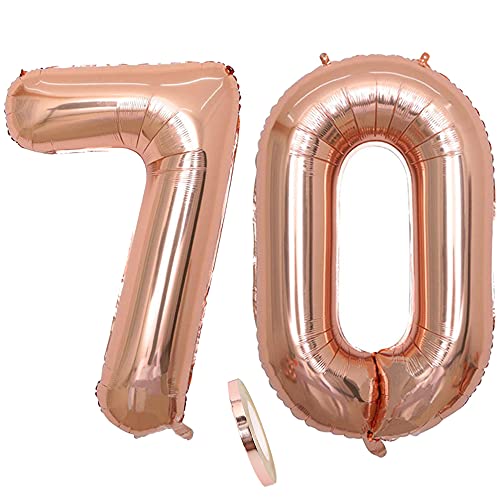 Folienballon Zahl Deko Rose Gold 70 für Frau Frauen, XXL 100cm Riesen Nummer Aufblasbar Helium Ballon Figuren Zahlen Luftballons Geschenk für 70. Jahre Geburtstag Hochzeit Jubiläum Party Dekoration Folienballon Zahl Deko Rose Gold 70 für Frau Frauen, XXL 100cm Riesen Nummer Aufblasbar Helium Ballon Figuren Zahlen Luftballons Geschenk für 70. Jahre Geburtstag Hochzeit Jubiläum Party Dekoration von CHINPING