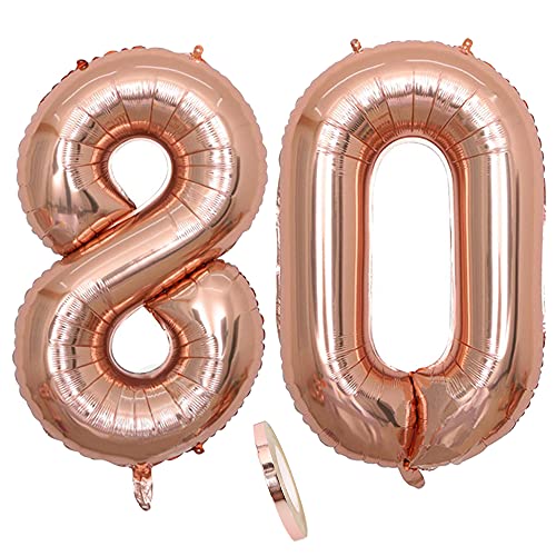 Folienballon Zahl Deko Rose Gold 80 für Frau Frauen, XXL 100cm Riesen Nummer Aufblasbar Helium Ballon Figuren Zahlen Luftballons Geschenk für 80. Jahre Geburtstag Hochzeit Jubiläum Party Dekoration Folienballon Zahl Deko Rose Gold 80 für Frau Frauen, XXL 100cm Riesen Nummer Aufblasbar Helium Ballon Figuren Zahlen Luftballons Geschenk für 80. Jahre Geburtstag Hochzeit Jubiläum Party Dekoration von CHINPING