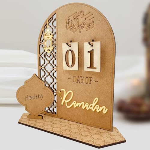 Ramadan Deko | Ramadan Kalender Aus Holz | Ramadankalender Kinder | Eid Mubarak Adventskalender, DIY Ramadan Dekoration 30 Tage Countdown - Kalender für Zuhause von CHINS