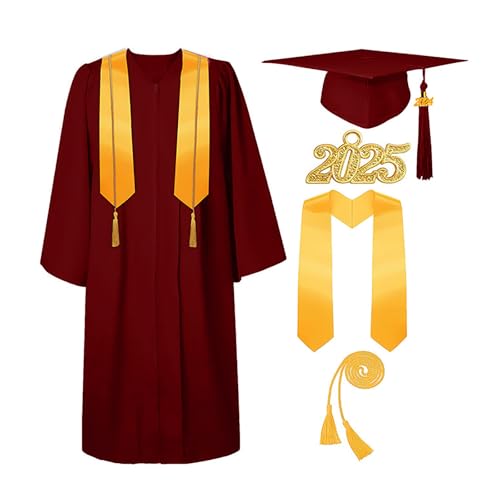 Abschlussfeier Deko 2025 Abschlussmütze Talar 2025 Set mit Quaste, Ehrenkordel, Abschlussstolen für High School, College, Bachelor Geschenk für Master Abschluss Geschenk Abschlussfeier Deko 2025 Abschlussmütze Talar 2025 Set mit Quaste, Ehrenkordel, Abschlussstolen für High School, College, Bachelor Geschenk für Master Abschluss Geschenk von CHISHAYA