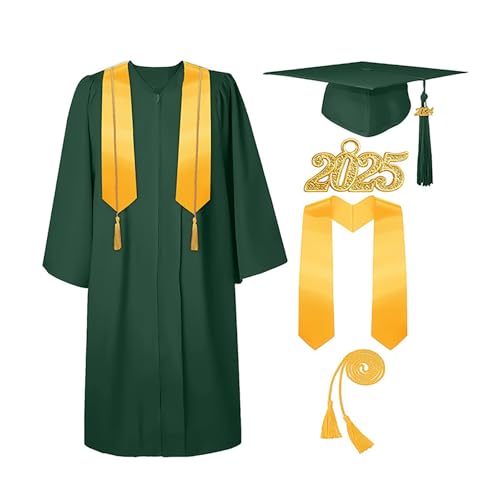 Abschlussfeier Deko 2025 Abschlussmütze Talar 2025 Set mit Quaste, Ehrenkordel, Abschlussstolen für High School, College, Bachelor Geschenk für Master Abschluss Geschenk Abschlussfeier Deko 2025 Abschlussmütze Talar 2025 Set mit Quaste, Ehrenkordel, Abschlussstolen für High School, College, Bachelor Geschenk für Master Abschluss Geschenk von CHISHAYA