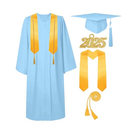 Abschlussfeier Deko 2025 Abschlussmütze Talar 2025 Set mit Quaste, Ehrenkordel, Abschlussstolen für High School, College, Bachelor Geschenk für Master Abschluss Geschenk Abschlussfeier Deko 2025 Abschlussmütze Talar 2025 Set mit Quaste, Ehrenkordel, Abschlussstolen für High School, College, Bachelor Geschenk für Master Abschluss Geschenk von CHISHAYA